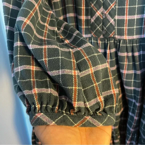 Madewell Flannel Colette Mini Dress Plaid Size 14 Cottagecore Winter Grunge - Picture 6 of 16